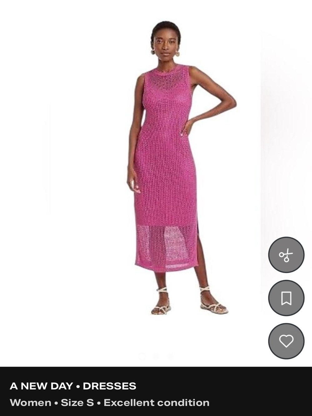 a new day Fuchsia Sleeveless Knit Midi Dress
